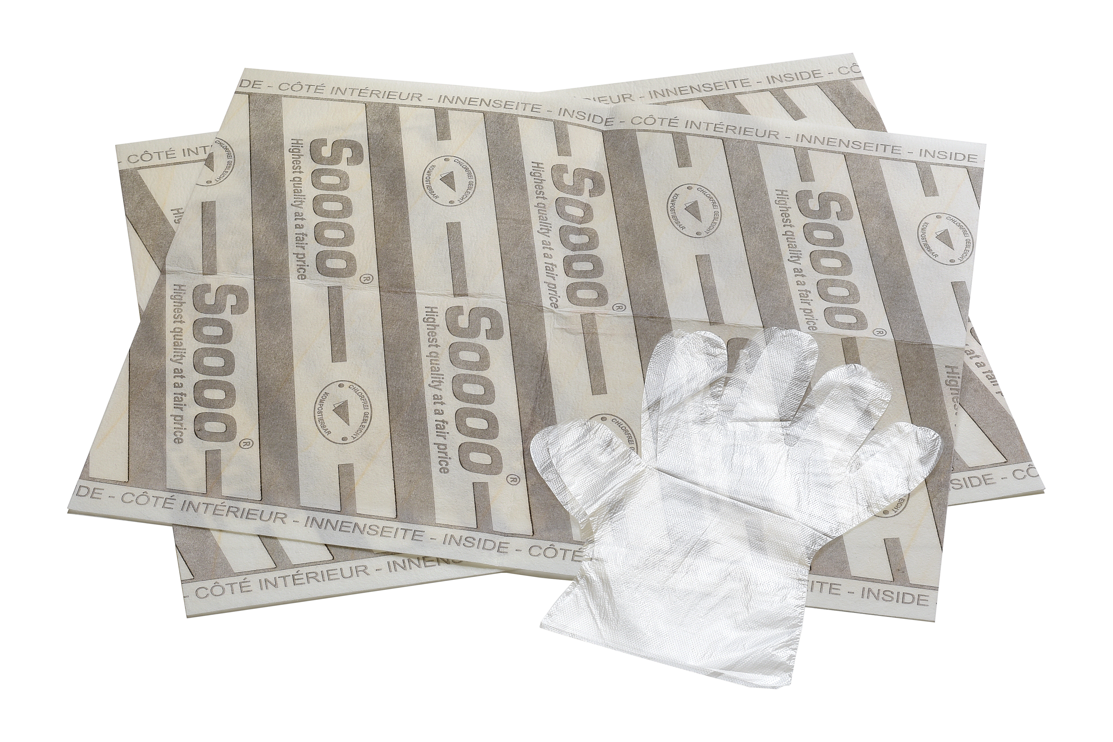 Universal Soooo 2 Stück Fettfilter für Abluft- Umluft Dunsthauben und Flachlüfter mit Wechselanzeige und Handschuh für Hygienetausch